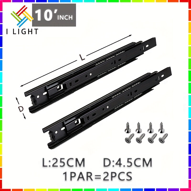 (Fast Delivery)1Pair (2pcs)Drawer Guide Full Extension Ball Bearing Heavy Duty (25.4-50.8 cm) Drawer Slide Rail