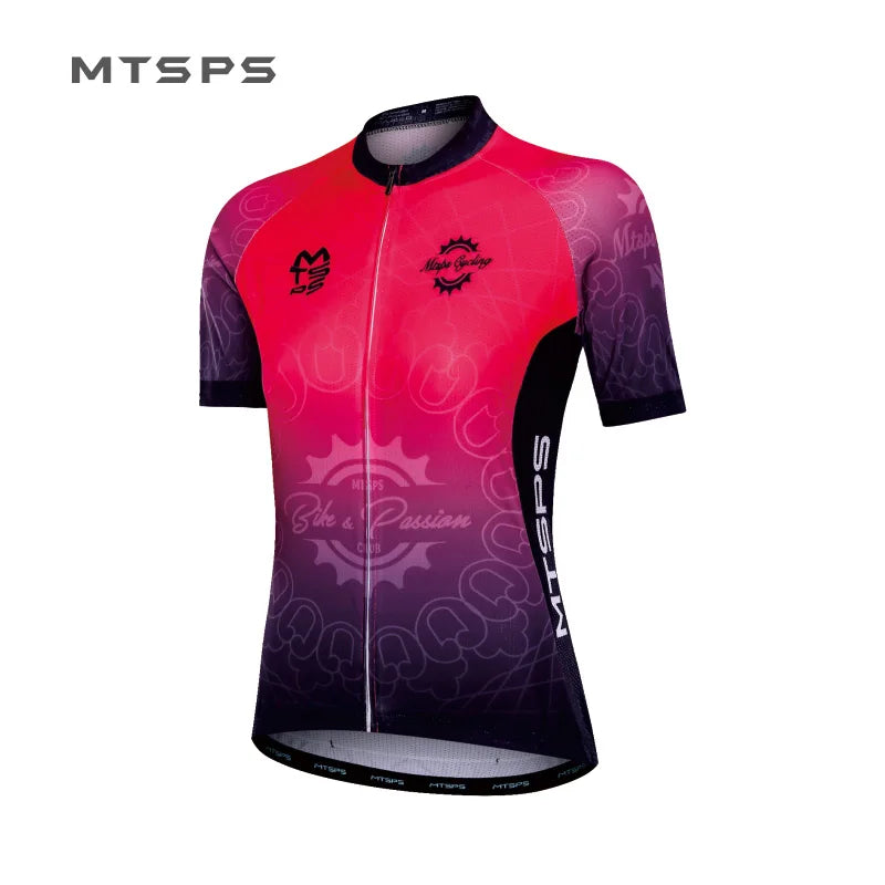MTSPS Women Cycling Jersey Mtb Bicycle Clothing Ciclismo Short Sleeves Jersey Race-Ropa-Maillot