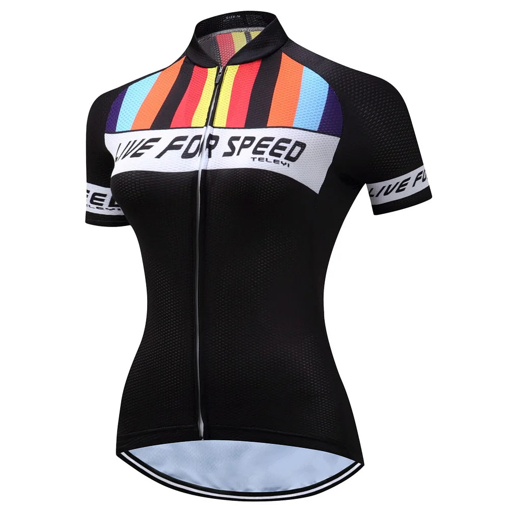 Cycling jersey Womens Bike jersey Mountain Road MTB Top Maillot Breathable shirts Short sleeve racing Team Blouse female red