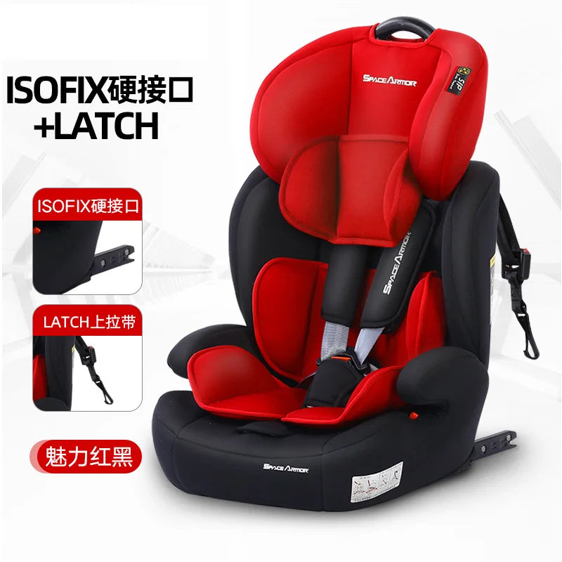 Child Safety Car Seat Folding Baby Car Seat Isofix Latch Portable  Kids Car Seat Booster For 9M-12 years Old