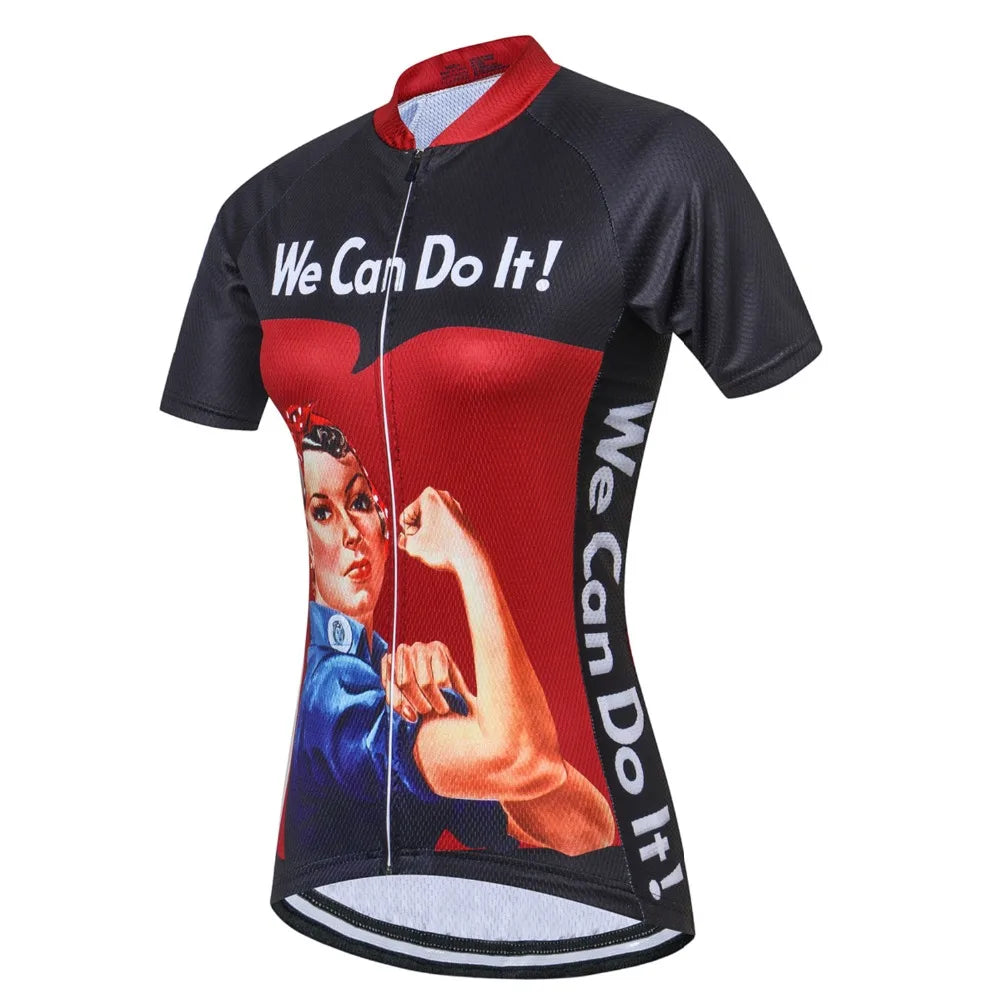 Cycling jersey Womens Bike jersey Mountain Road MTB Top Maillot Breathable shirts Short sleeve racing Team Blouse female red