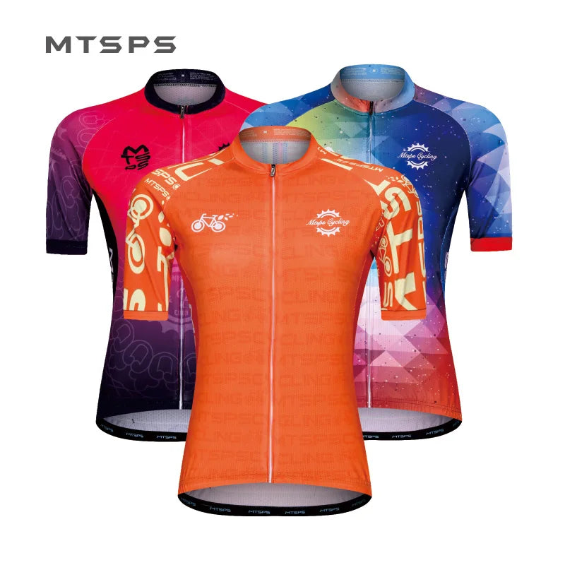 MTSPS Women Cycling Jersey Mtb Bicycle Clothing Ciclismo Short Sleeves Jersey Race-Ropa-Maillot