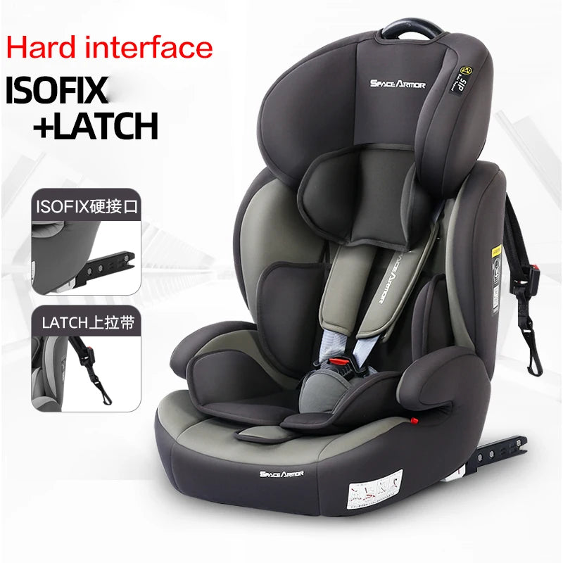 Child Safety Car Seat Folding Baby Car Seat Isofix Latch Portable  Kids Car Seat Booster For 9M-12 years Old