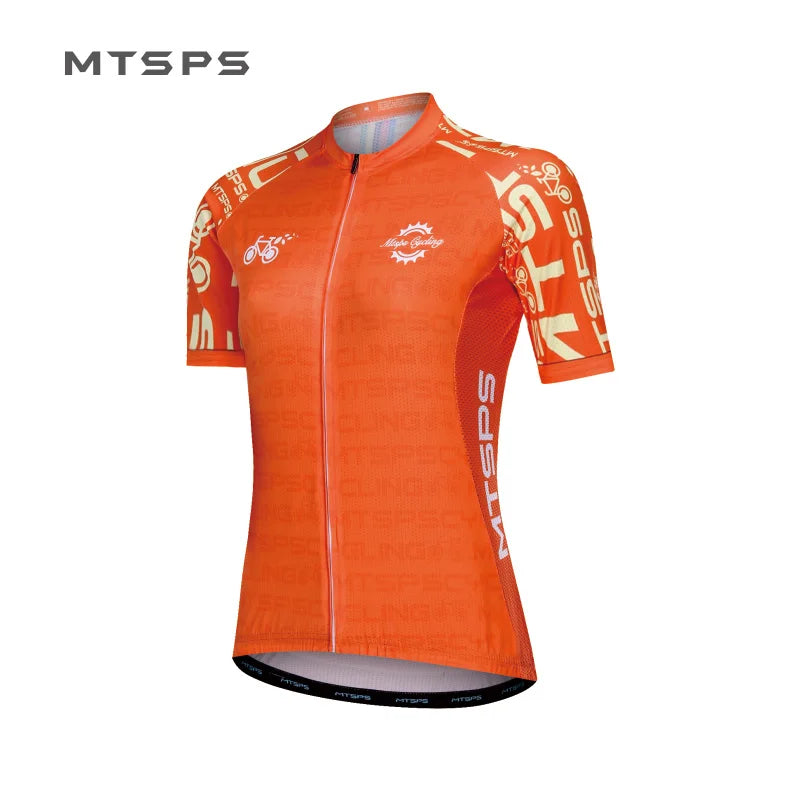 MTSPS Women Cycling Jersey Mtb Bicycle Clothing Ciclismo Short Sleeves Jersey Race-Ropa-Maillot