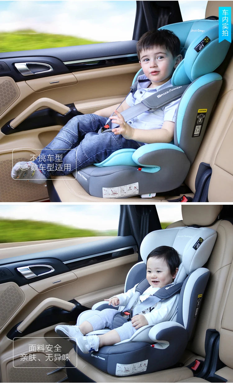 Child Safety Car Seat Folding Baby Car Seat Isofix Latch Portable  Kids Car Seat Booster For 9M-12 years Old