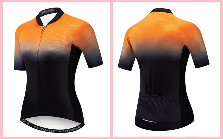 Cycling jersey Womens Bike jersey Mountain Road MTB Top Maillot Breathable shirts Short sleeve racing Team Blouse female red