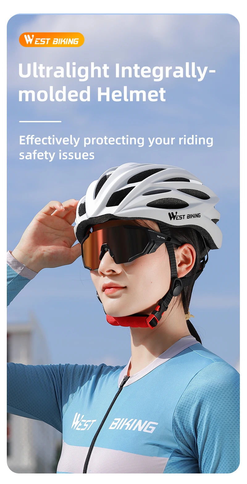 WEST BIKING Bike Helmet Ultralight Aviation Hard Hat Capacete Ciclismo Cycling Helmet Unisex Cycling Outdoor Mountain Road