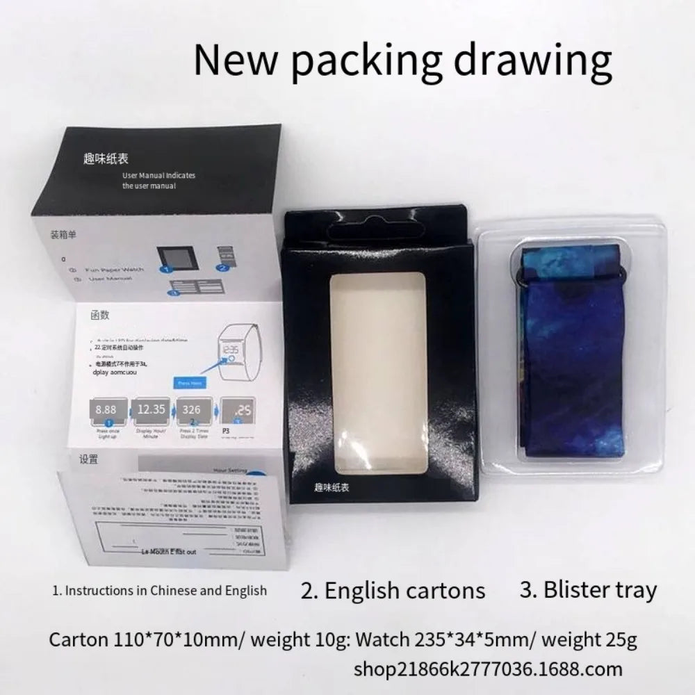 Smart Watch 2024 Trend Paper Watch Waterproof Electronic Creative Variety of Styles
