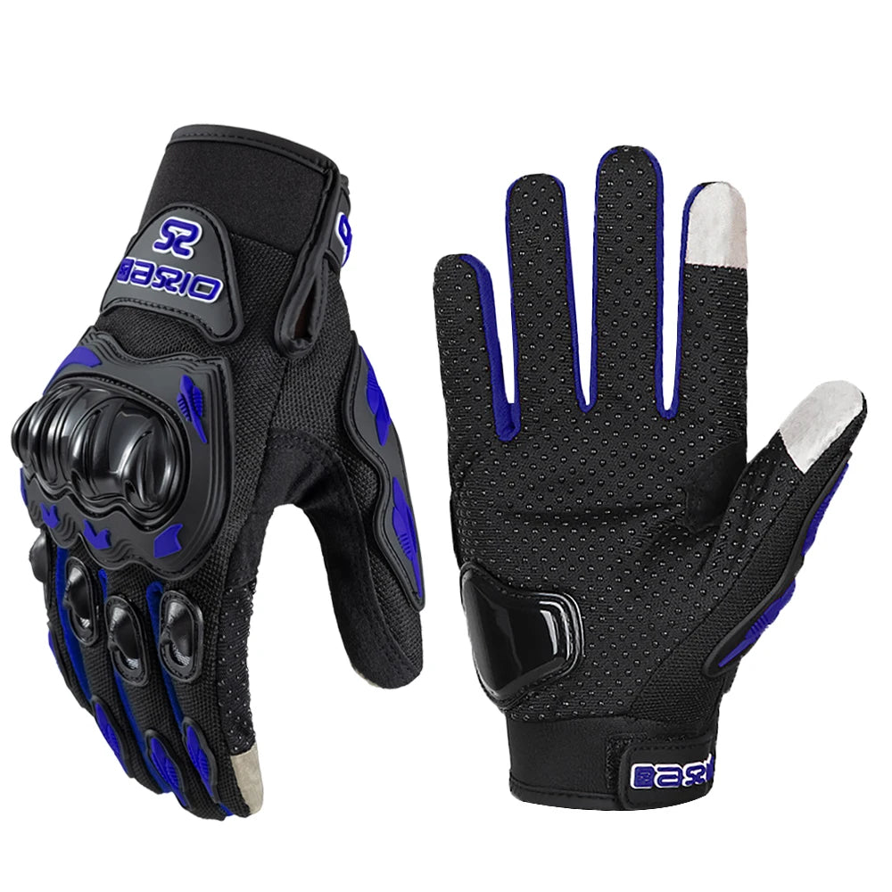 Summer Breathable Full Finger Motorcycle Gloves Touchscreen Motocross Protective Gloves Anti-fall Motorbike Gloves Bike Gloves