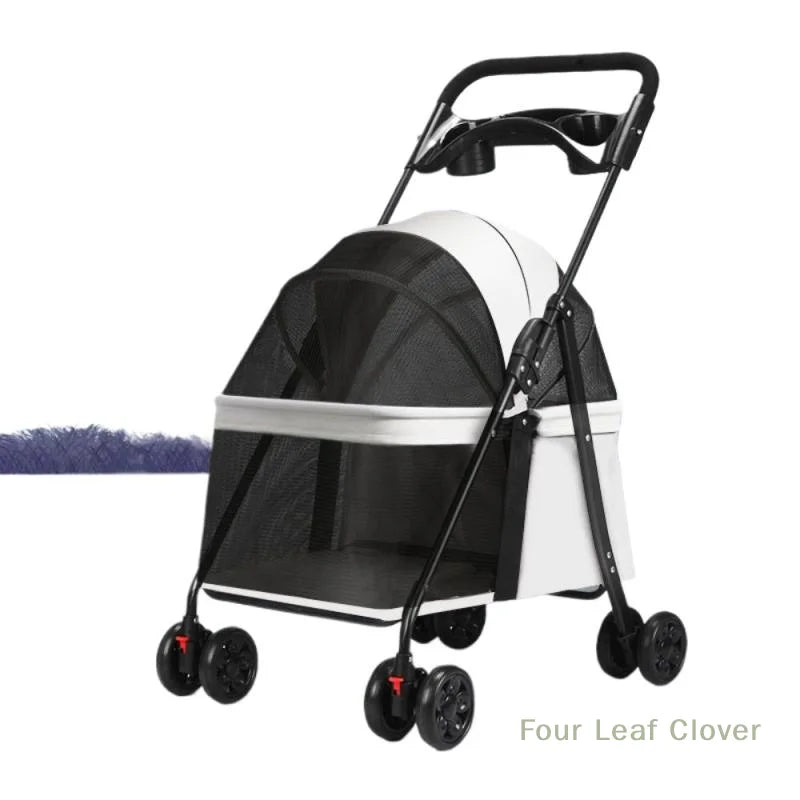 Foldable Pet Stroller Cat Small Dog Cart Puppy Kitten Teddy Car Outdoor Lightweight Folding Pet Stroller