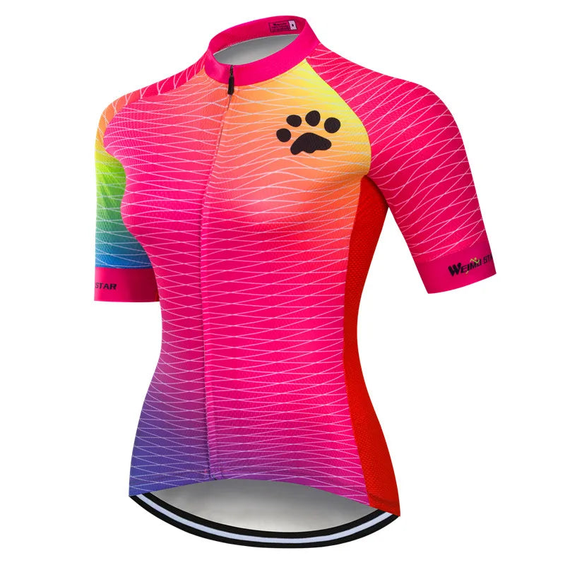 Weimostar Summer Flower Cycling Jersey Women Maillot Ciclismo Pro Team MTB Bike Clothing Tops Racing Bicycle Shirt Cycle Wear