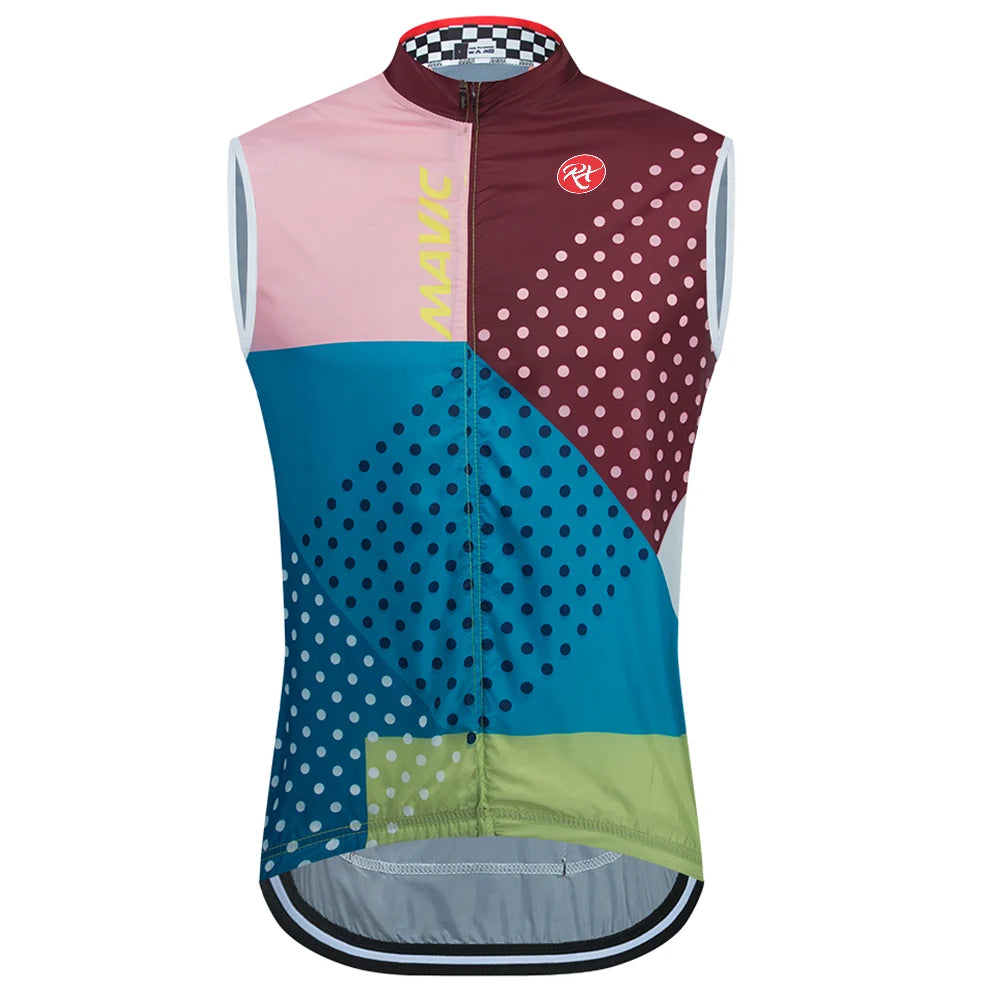 2024 Rx MAVIC New Cycling Compressed Summer Windproof Lightweight Sleeveless Men's Mountain Cycling Sweatshirt Team Cycling