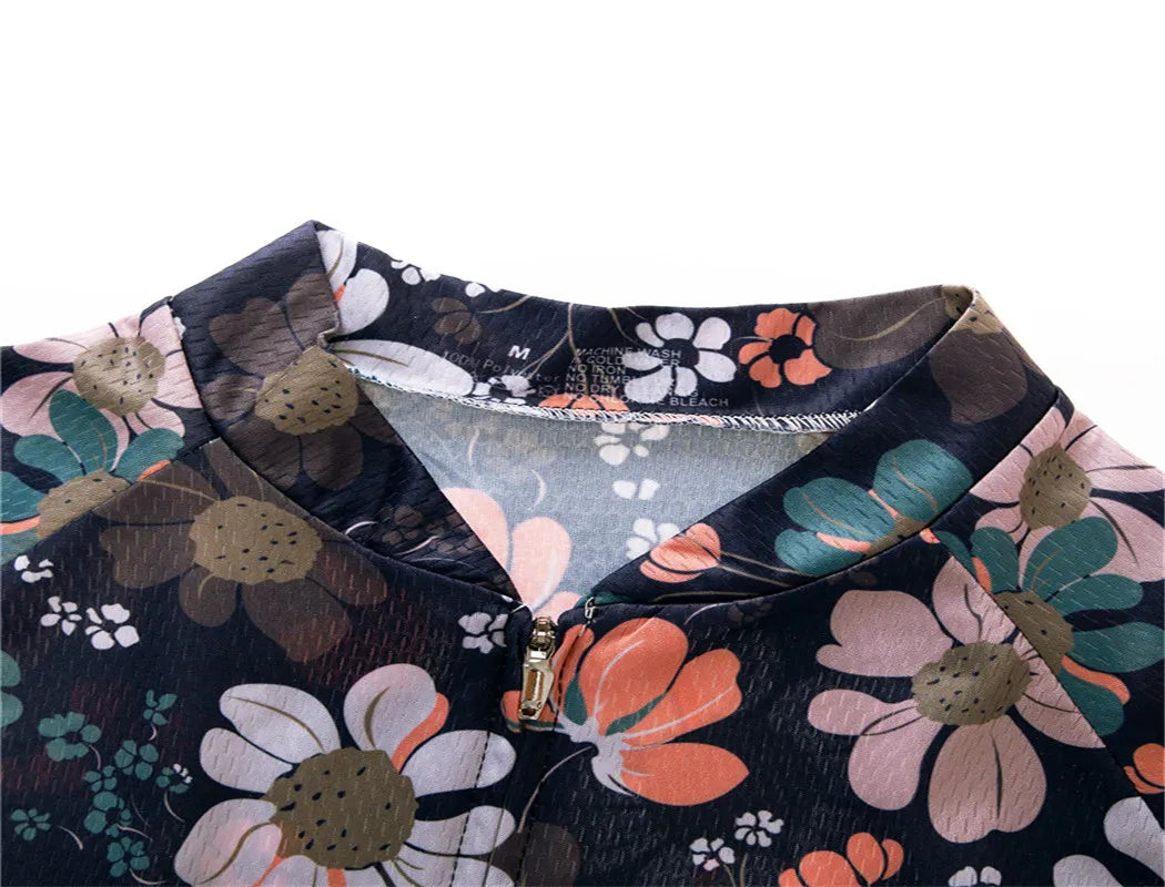 Weimostar Summer Flower Cycling Jersey Women Maillot Ciclismo Pro Team MTB Bike Clothing Tops Racing Bicycle Shirt Cycle Wear