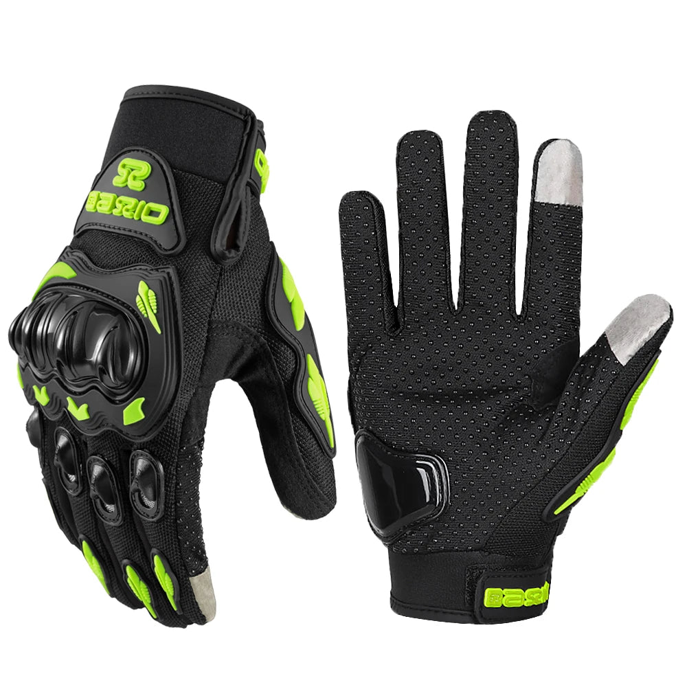 Summer Breathable Full Finger Motorcycle Gloves Touchscreen Motocross Protective Gloves Anti-fall Motorbike Gloves Bike Gloves