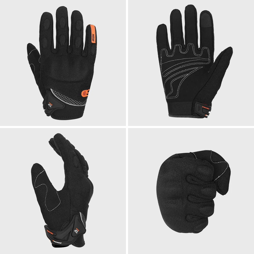 Motorcycle Gloves Summer Mesh Breathable Moto Gloves Men Full Finger Touch Screen Motocross Gloves Touch Screen Cycling Gloves