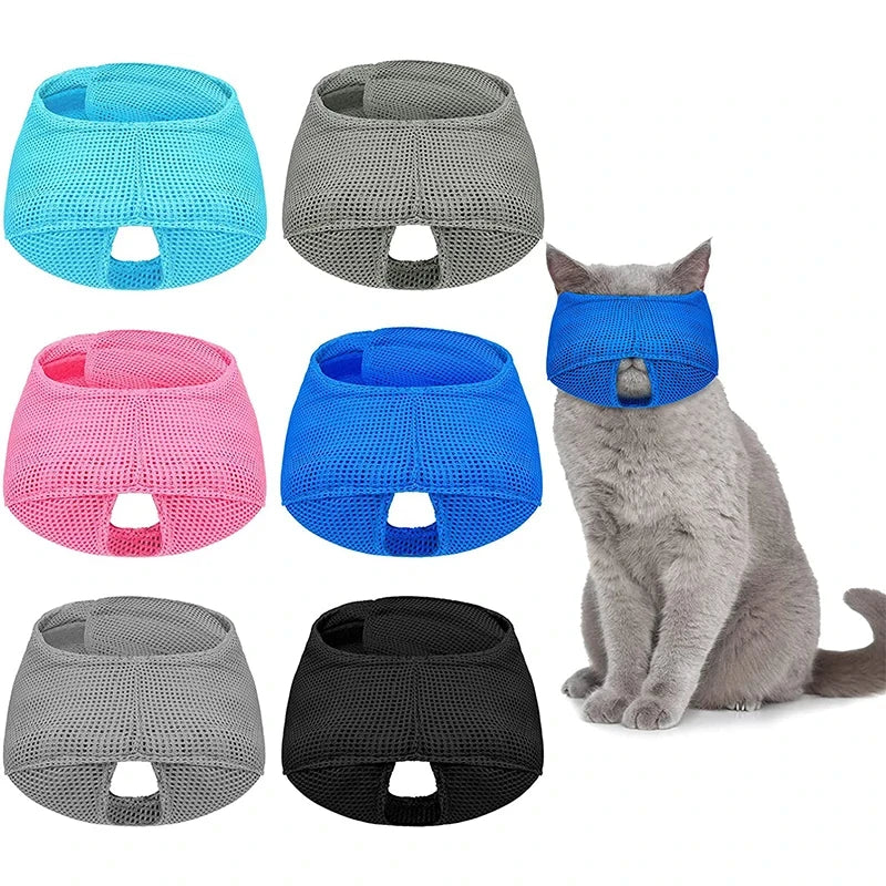 Breathable Cat Muzzle Anti Biting Chewing Pet Grooming Supplies Kitten Bathing Bathing Mask Colorful Cat Mouth Guard Muzzle