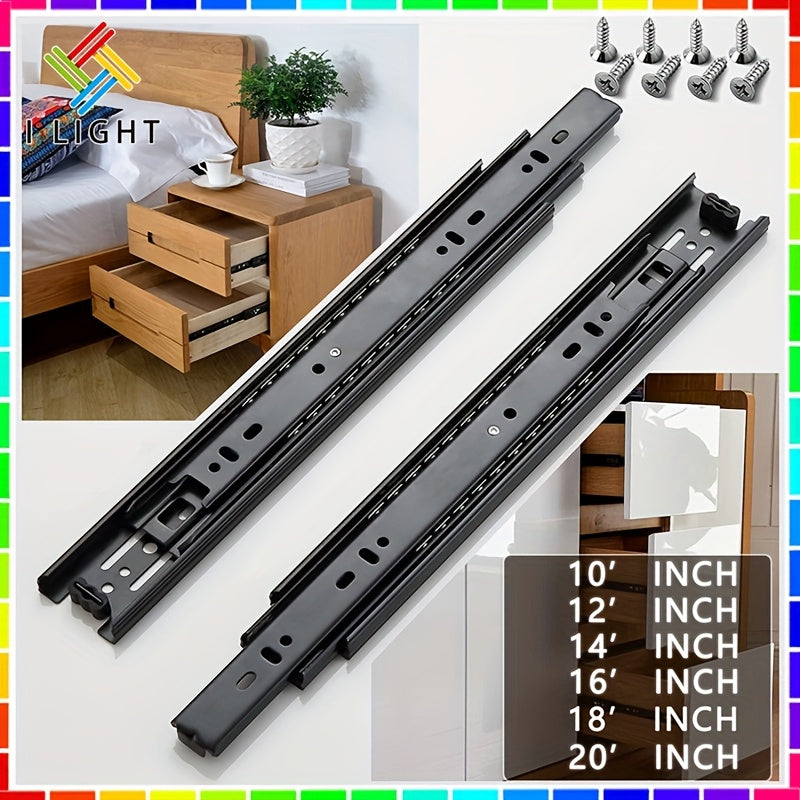 (Fast Delivery)1Pair (2pcs)Drawer Guide Full Extension Ball Bearing Heavy Duty (25.4-50.8 cm) Drawer Slide Rail